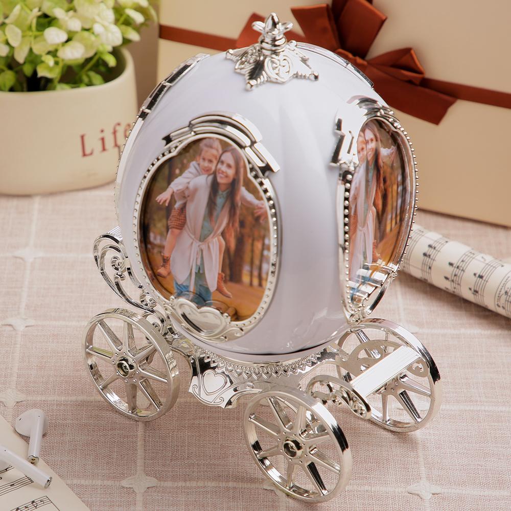 Muzyczne pudełko z ramką na zdjęcie, prezent na rocznicę lub ślub