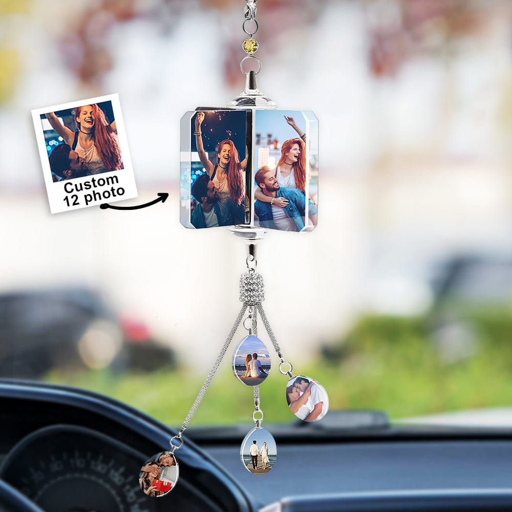 Personalizowana zawieszka kryształowa na lusterko wsteczne z własnym zdjęciem
