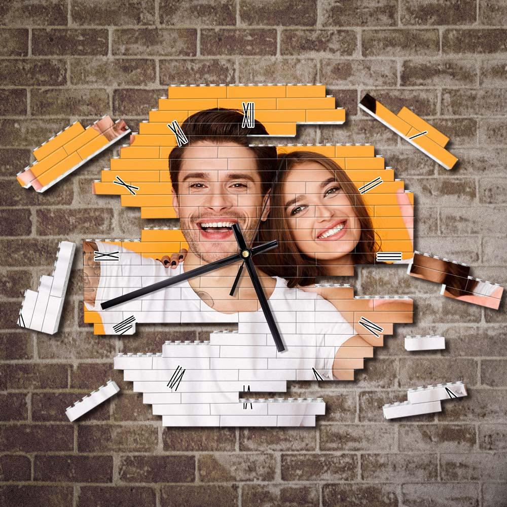 Personalizowany zegar ścienny z zdjęciem, prezent na rocznicę dla pary