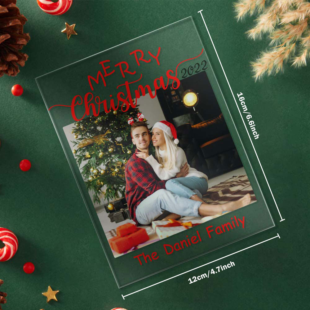 Personalizowana tablica akrylowa z nazwiskiem rodziny na prezent świąteczny