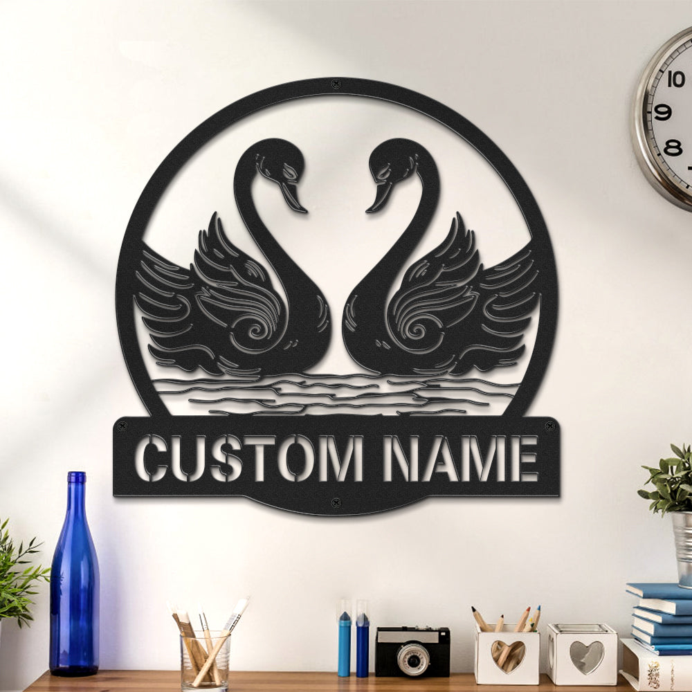 Personalizowana metalowa dekoracja ścienna dla pary z oświetleniem LED na prezent