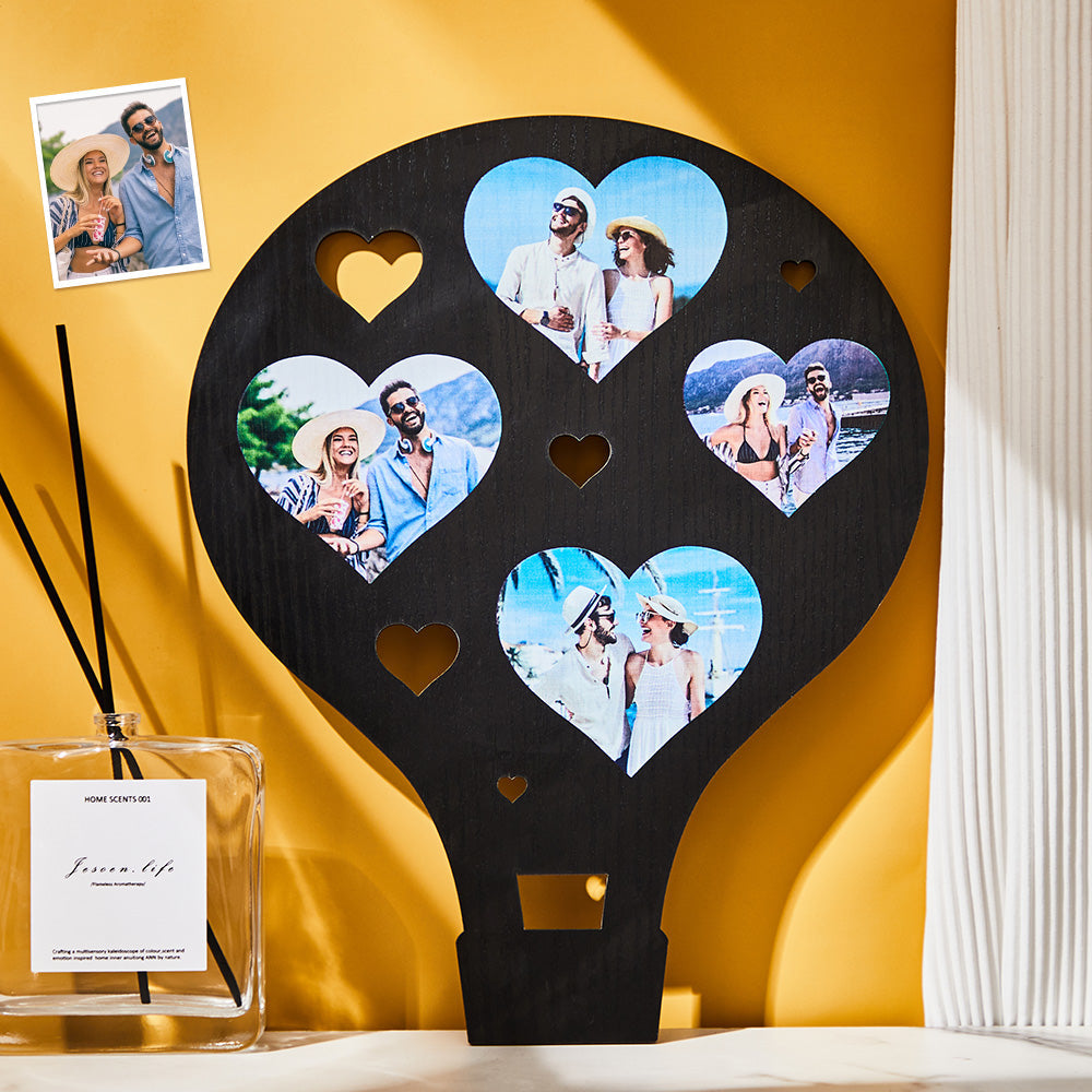 Personalizowana ramka na zdjęcia w kształcie balonu na gorące powietrze, prezent na rocznicę