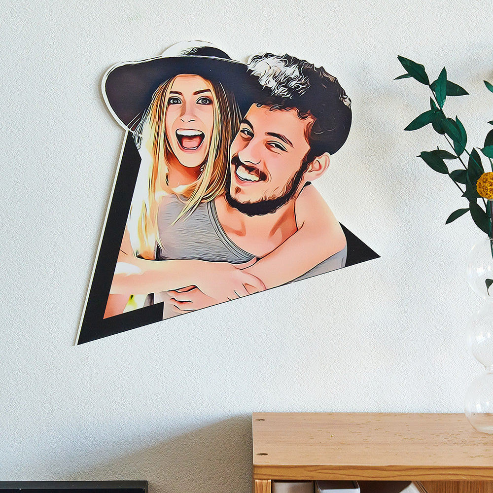 Personalizowana dekoracja ścienna z rysunkiem pary, prezent na rocznicę