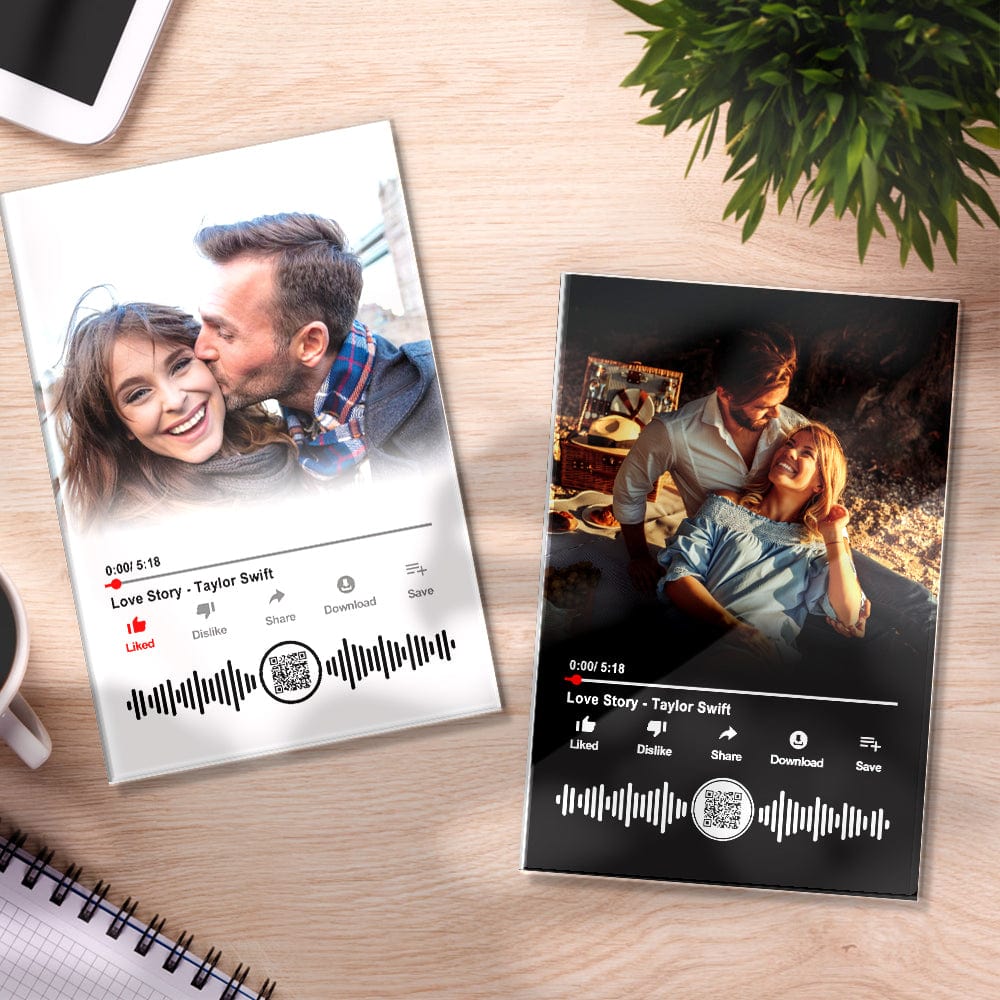 Personalizowana tablica muzyczna z zdjęciem dla pary na rocznicę