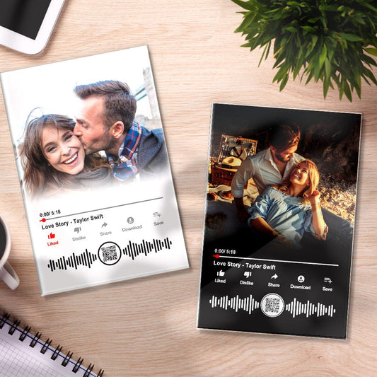 Personalizowana tablica muzyczna z zdjęciem dla pary na rocznicę