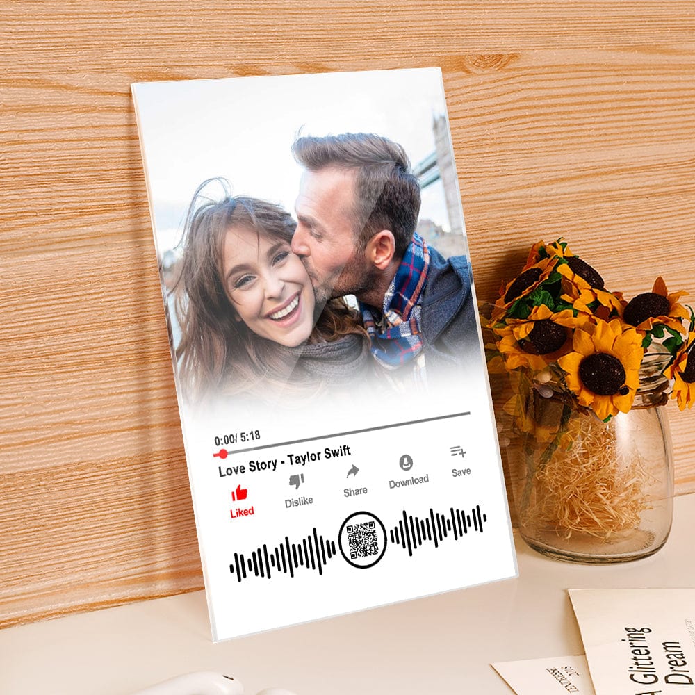 Personalizowana tablica muzyczna z zdjęciem dla pary na rocznicę
