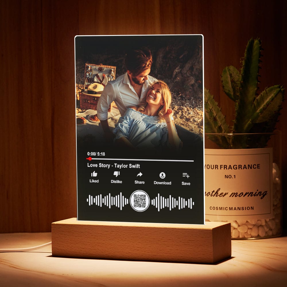 Personalizowana tablica muzyczna z zdjęciem dla pary na rocznicę