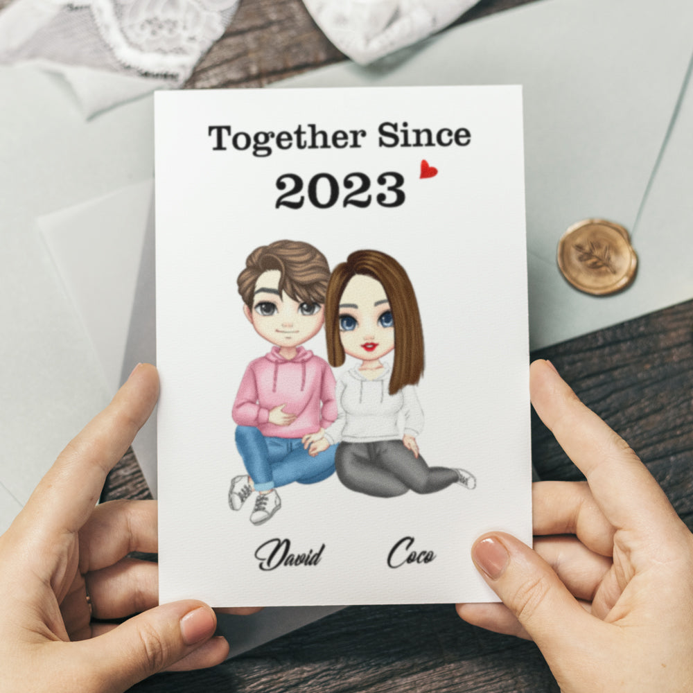 Personalizowana figurka dla pary na Walentynki lub rocznicę z kartą