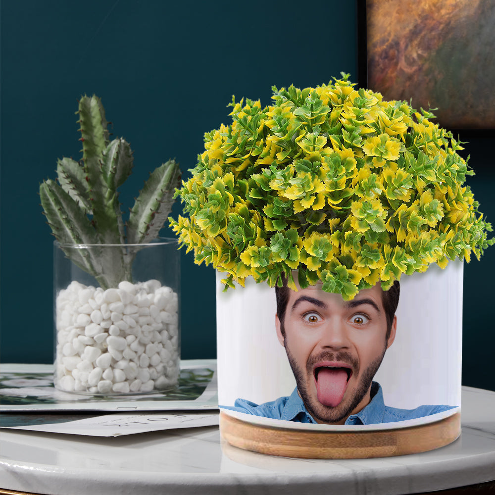 Ceramiczny doniczkowy kwietnik z personalizacją na Dzień Babci, prezent dla babci