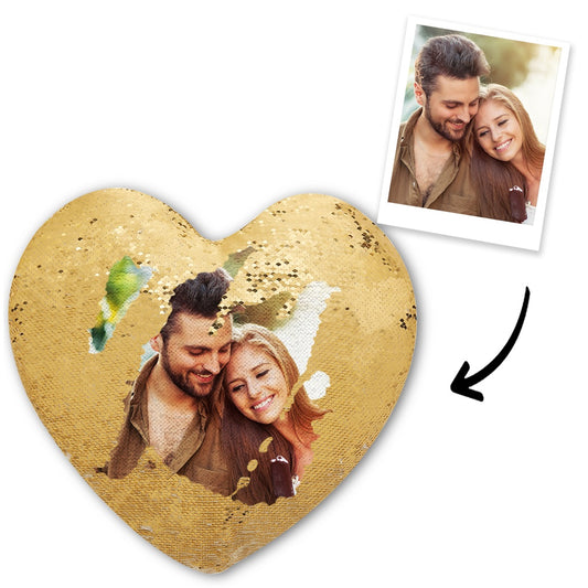 Personalizowana poduszka z sercem i zdjęciem, prezent na rocznicę lub urodziny