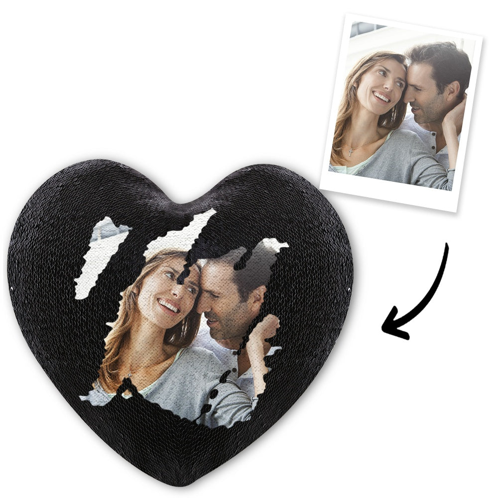 Personalizowana poduszka z sercem i zdjęciem, prezent na rocznicę lub urodziny