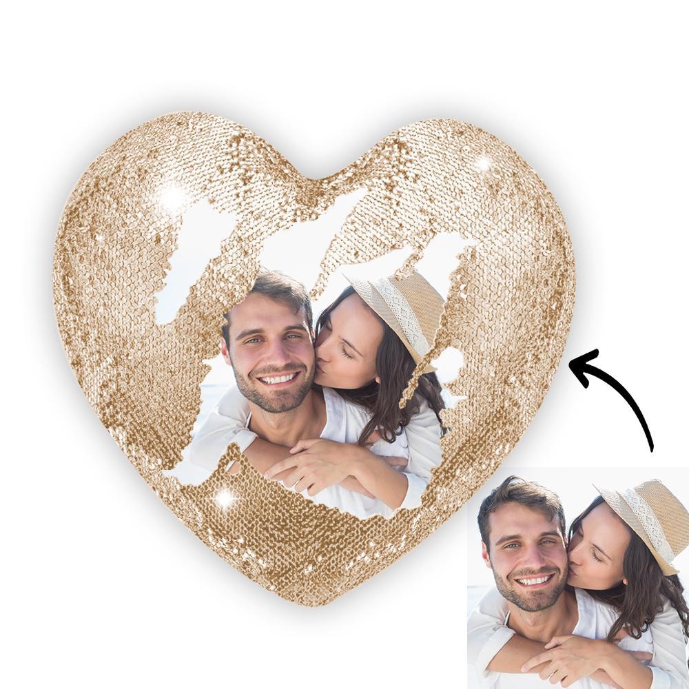 Personalizowana poduszka z sercem i zdjęciem, prezent na rocznicę lub urodziny