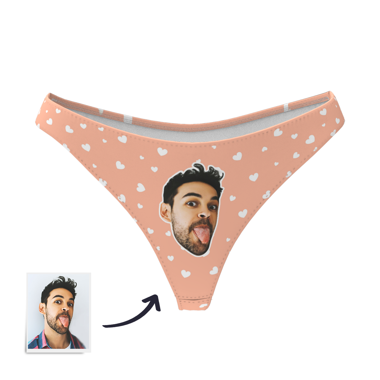 Personalizowane majtki z twarzą dla niej na prezent na rocznicę lub walentynki