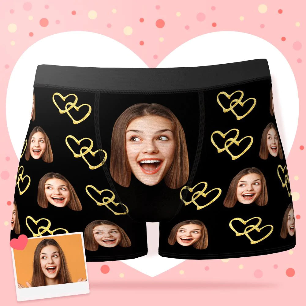 Personalizowane bokserki z własnym zdjęciem na Walentynki dla chłopaka