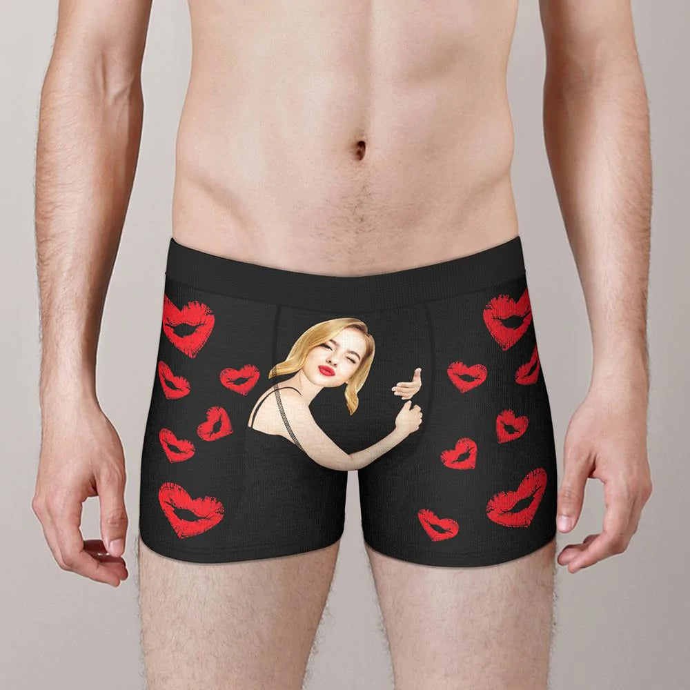 Personalizowane bokserki z nadrukiem serca dla chłopaka na prezent