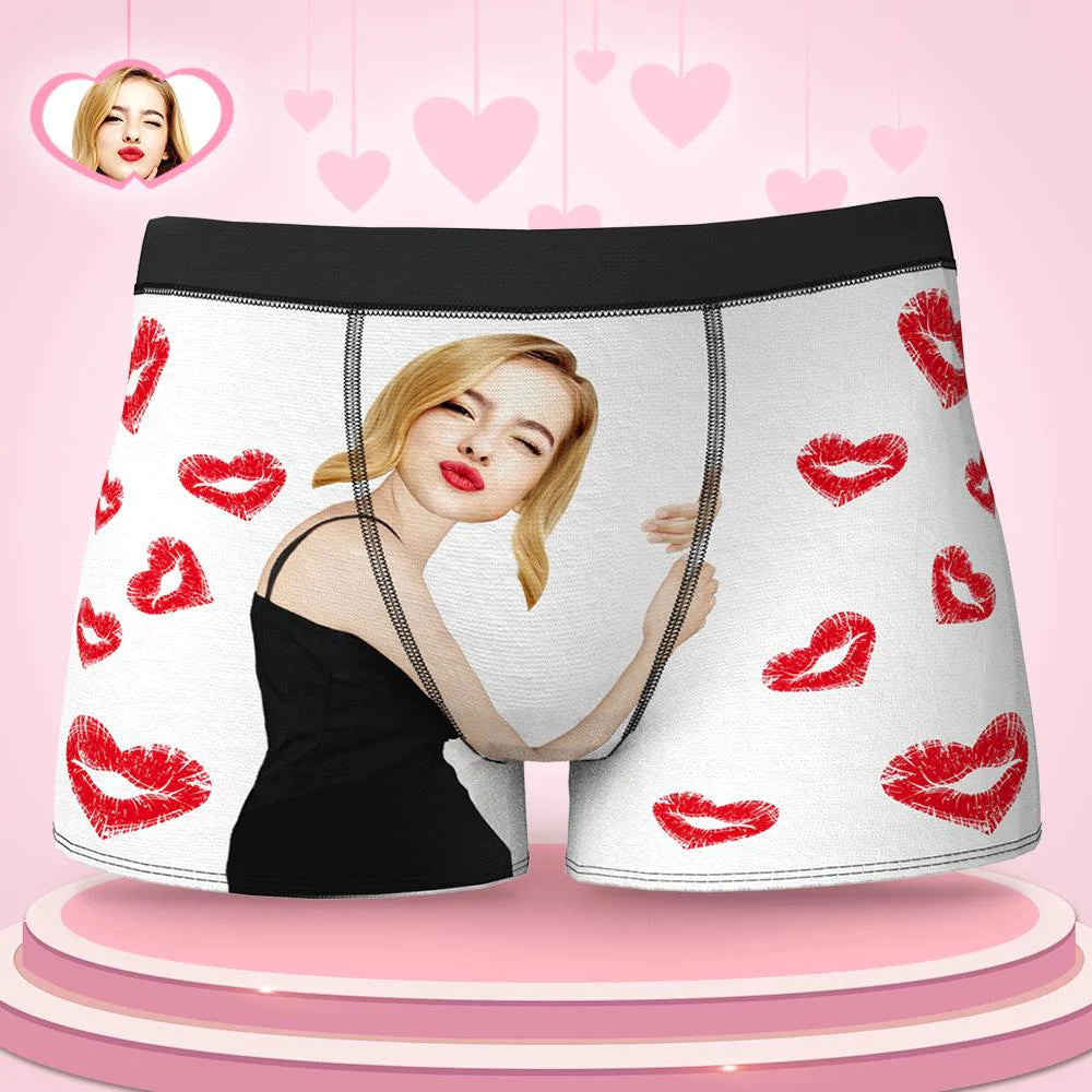 Personalizowane bokserki z nadrukiem serca dla chłopaka na prezent