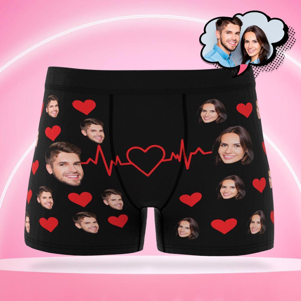 Personalizowane bokserki z sercem na prezent dla niego na urodziny lub walentynki