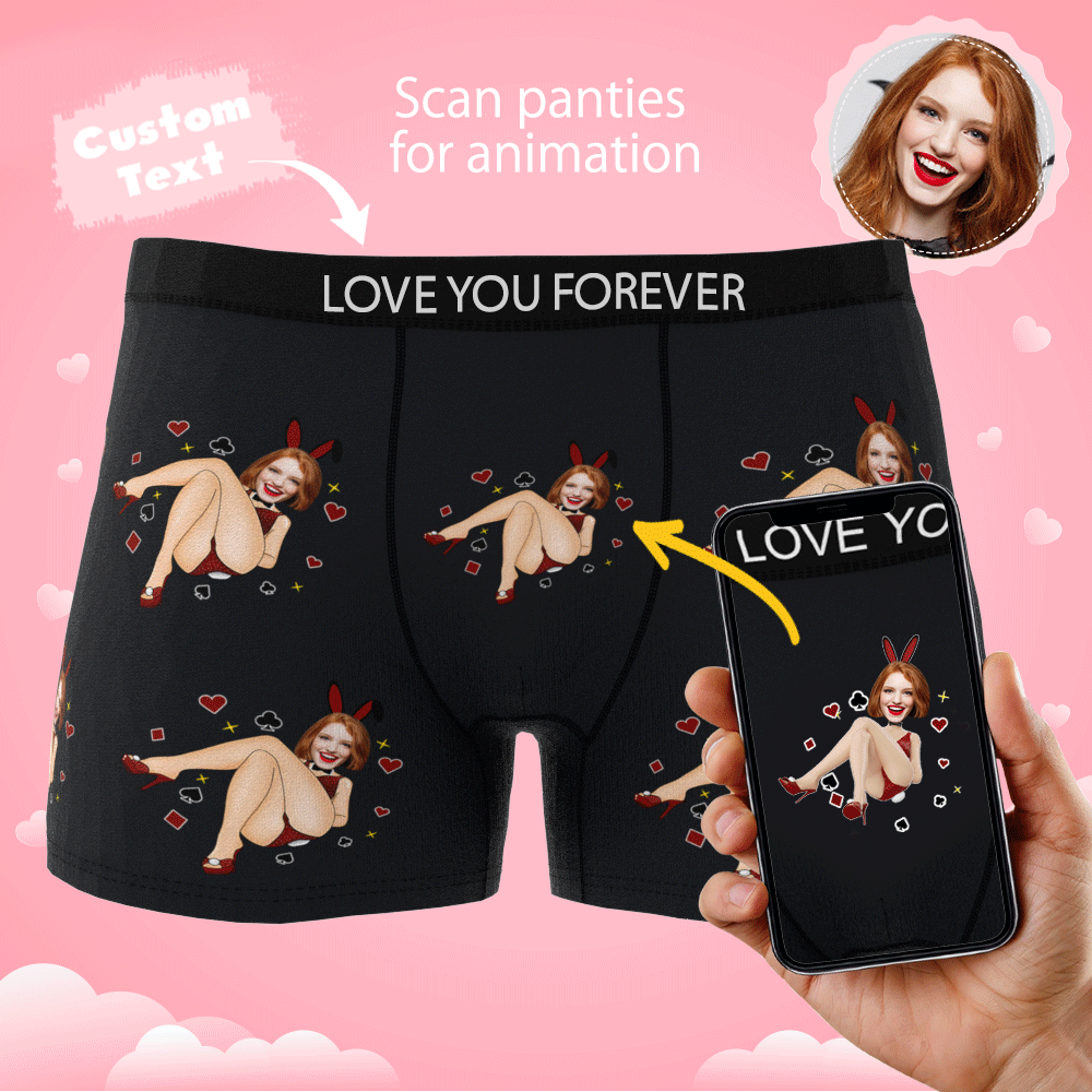 Personalizowana figurka królika w bieliźnie na Walentynki dla chłopaka