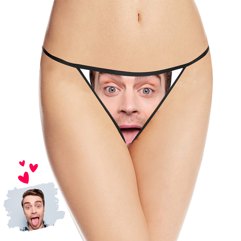 Personalizowane stringi z nadrukiem twarzy, prezent dla niej na urodziny