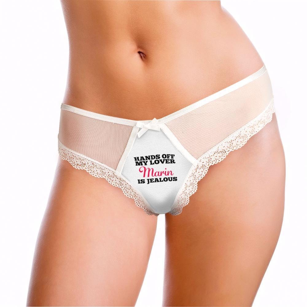 Personalizowane majtki koronkowe z imieniem dla żony na prezent urodzinowy