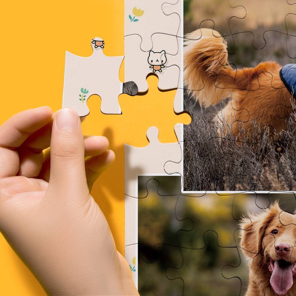 Puzzle z personalizowanym zdjęciem zwierzęcia na Dzień Babci i Dziadka