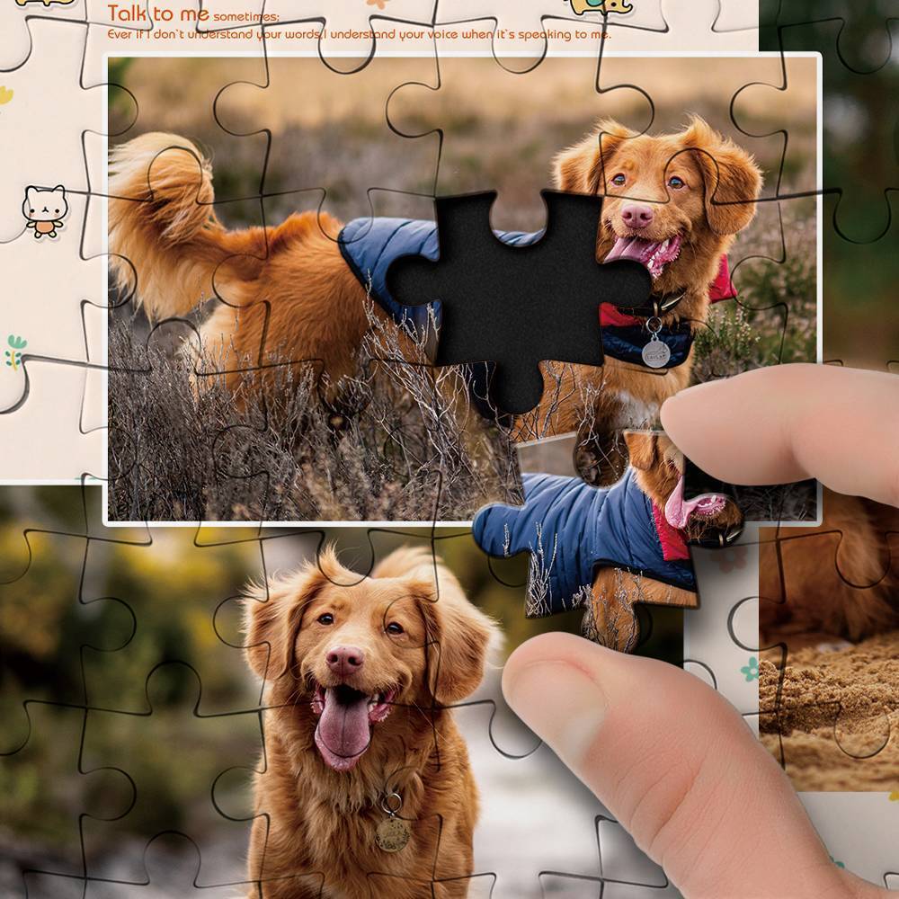 Puzzle z personalizowanym zdjęciem zwierzęcia na Dzień Babci i Dziadka