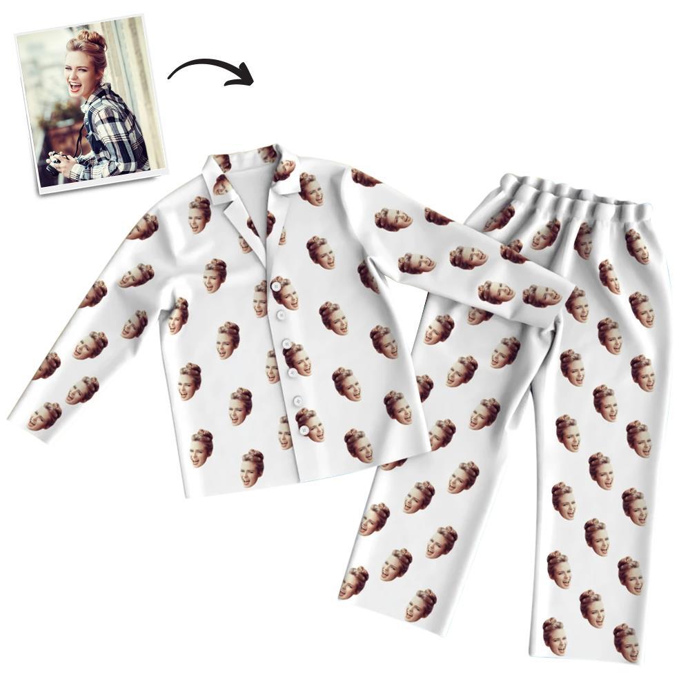 Kolorowa piżama unisex z twarzą, długi rękaw