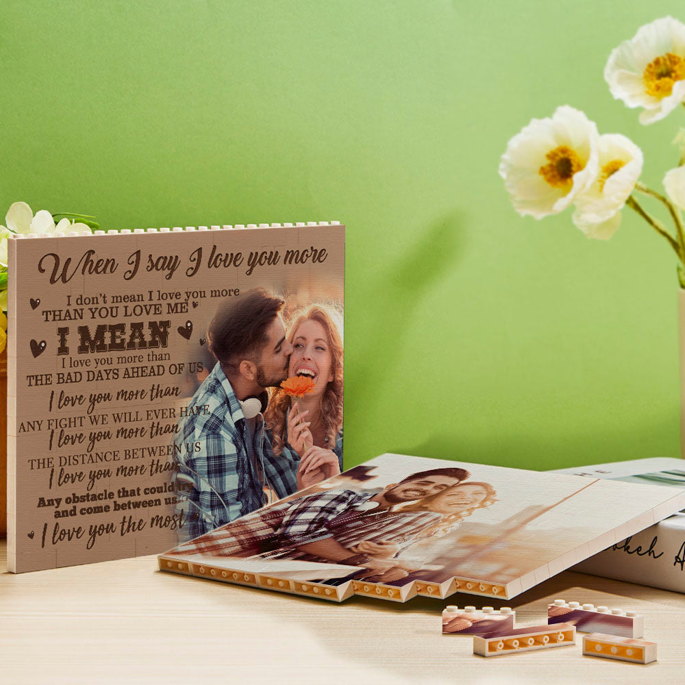 Personalizowana ramka na zdjęcia z puzzlem dla pary na rocznicę I Love You