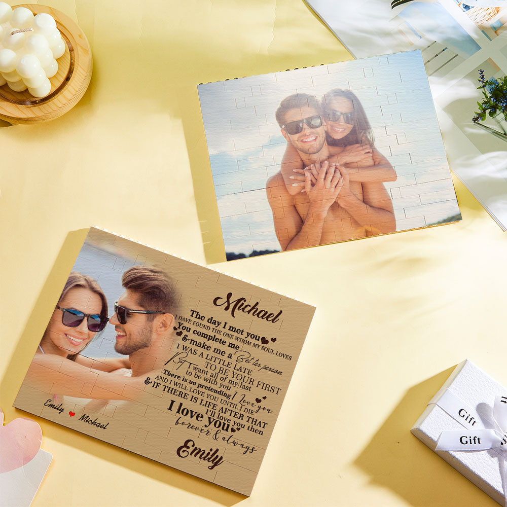 Personalizowana kostka ze zdjęciem dla pary na rocznicę lub walentynki