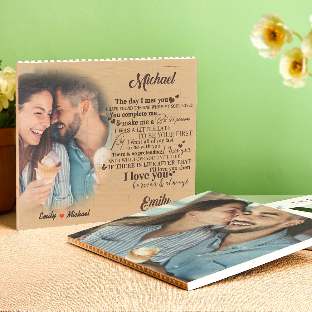 Personalizowana kostka ze zdjęciem dla pary na rocznicę lub walentynki