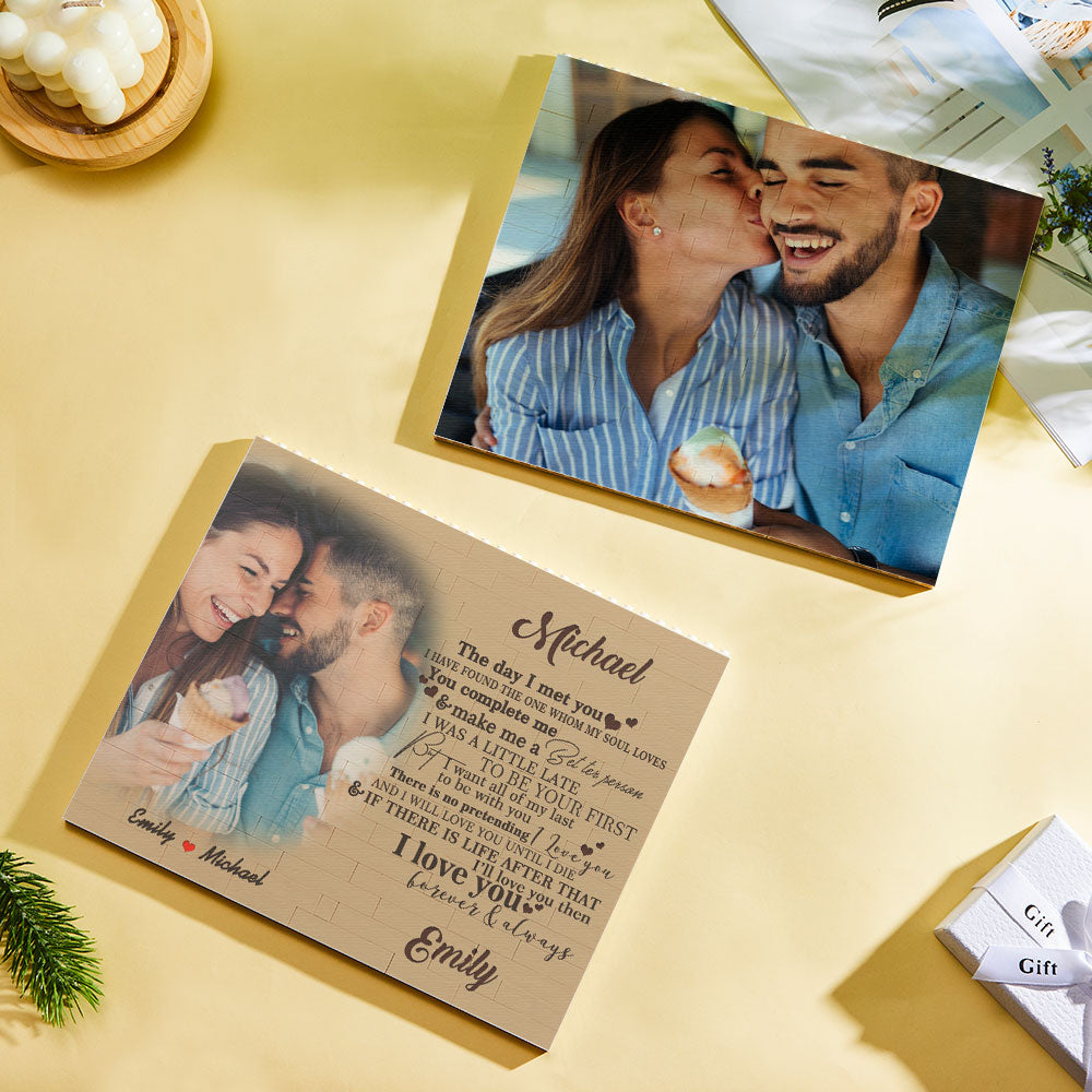 Personalizowana kostka ze zdjęciem dla pary na rocznicę lub walentynki