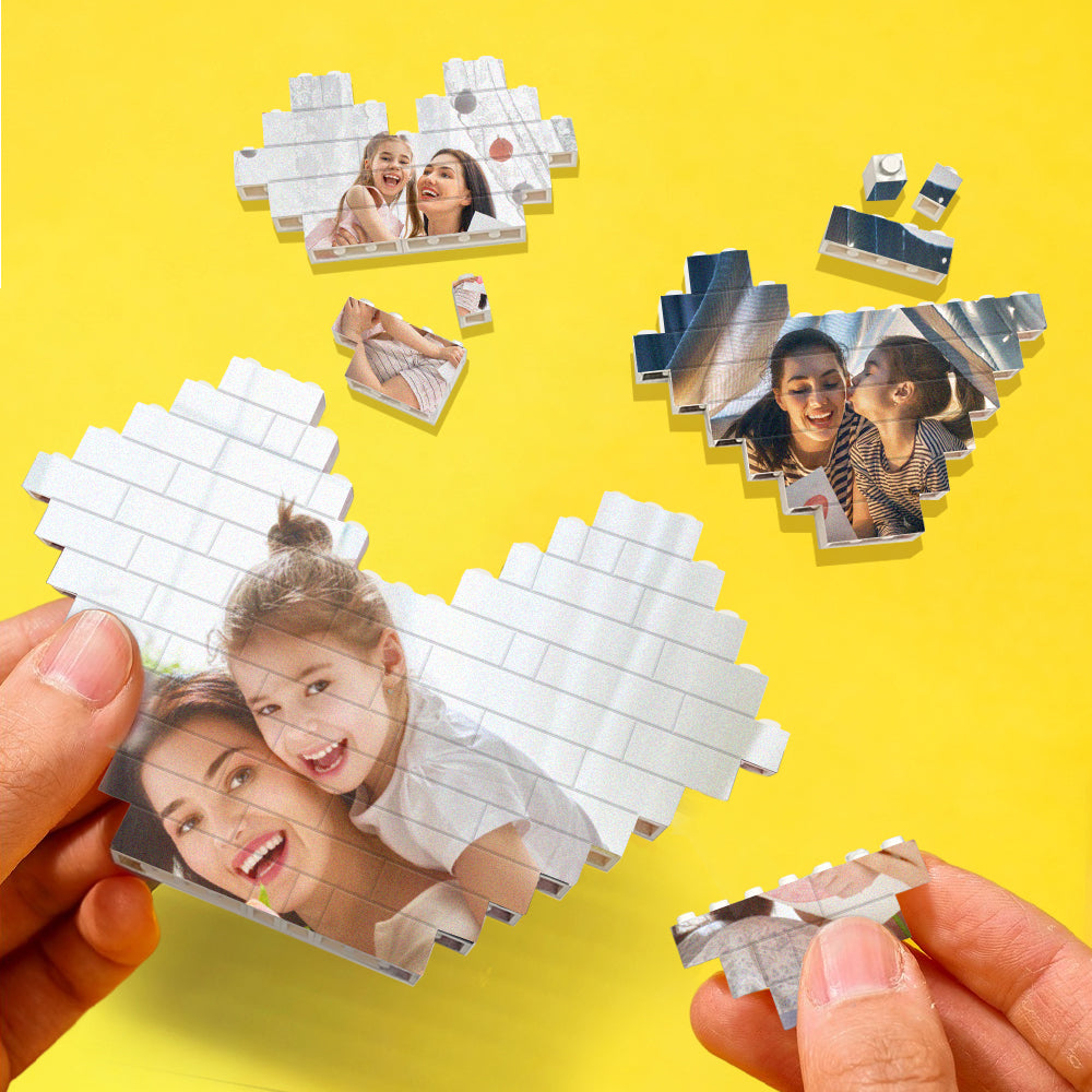 Personalizowane puzzle z klocków w kształcie serca na prezent dla pary