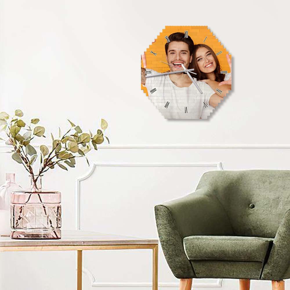 Personalizowany zegar ścienny z zdjęciem, prezent na rocznicę dla pary