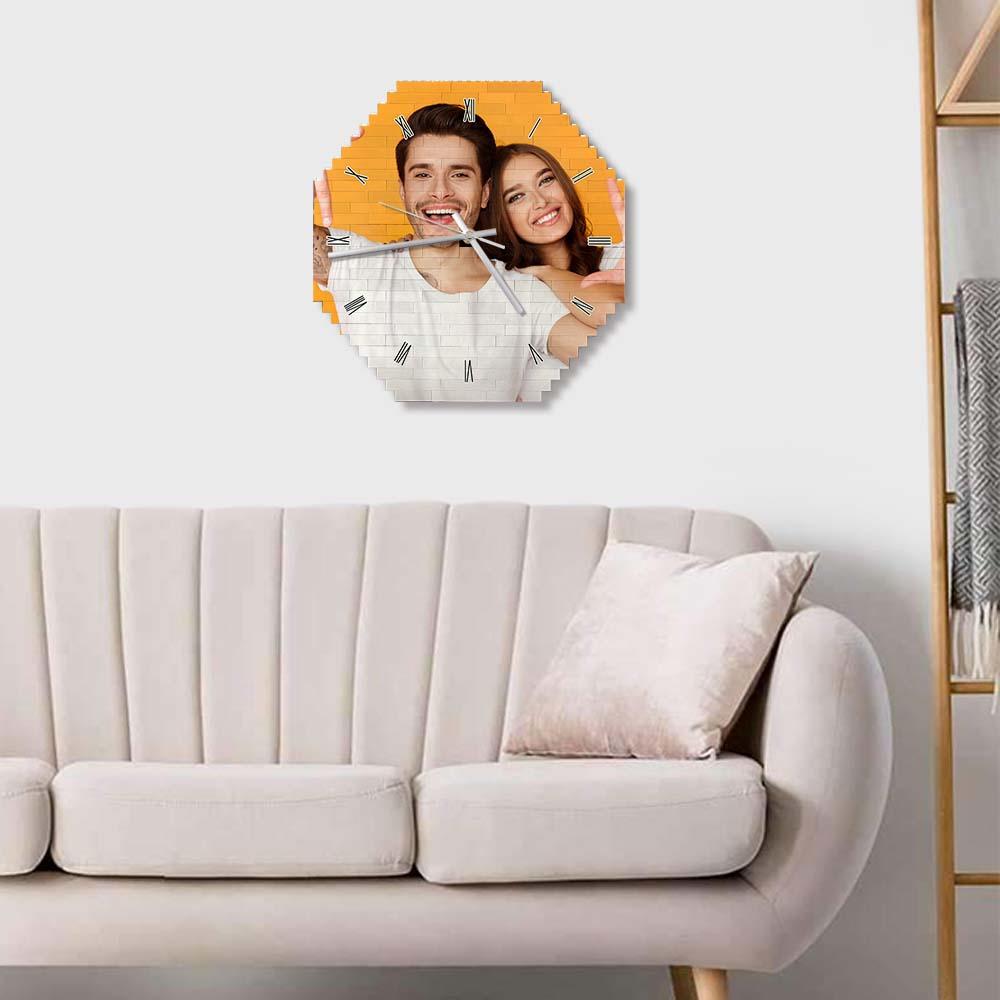 Personalizowany zegar ścienny z zdjęciem, prezent na rocznicę dla pary
