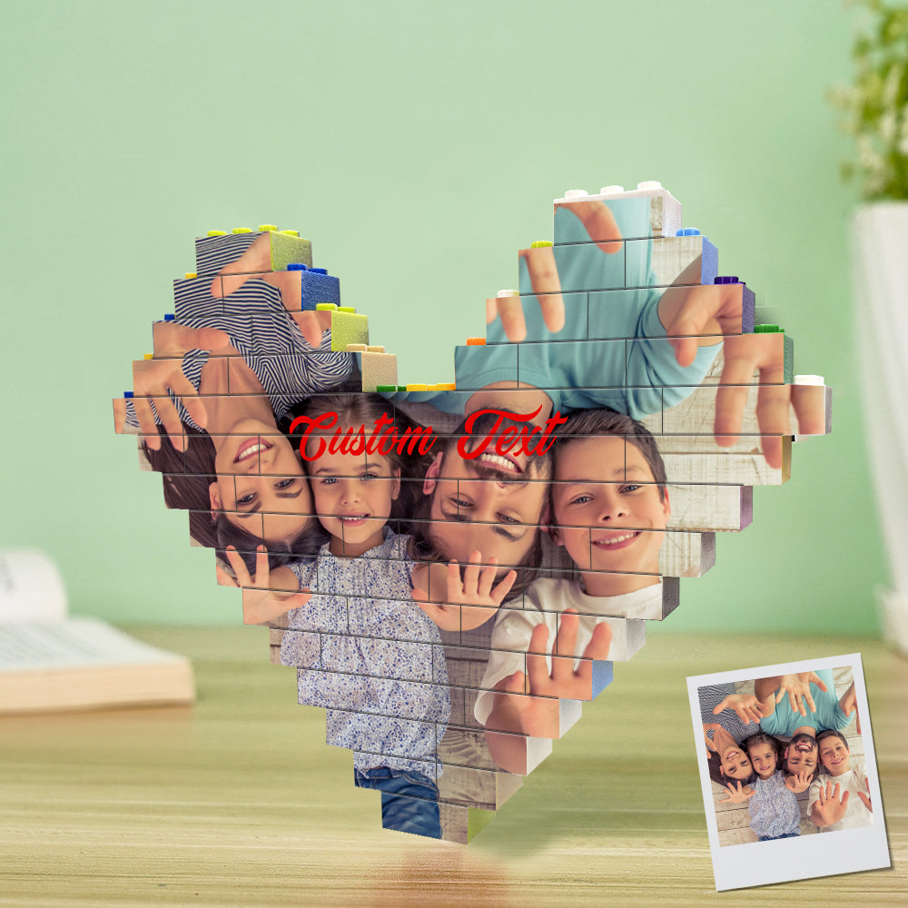 Personalizowany blok w kształcie serca z zdjęciem na prezent dla pary