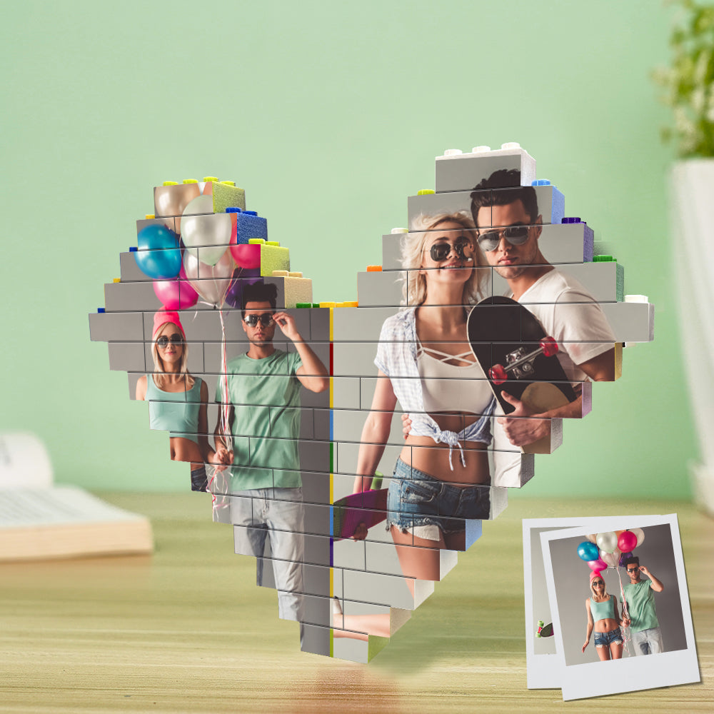 Personalizowana figura w kształcie serca z zdjęciami na prezent dla pary