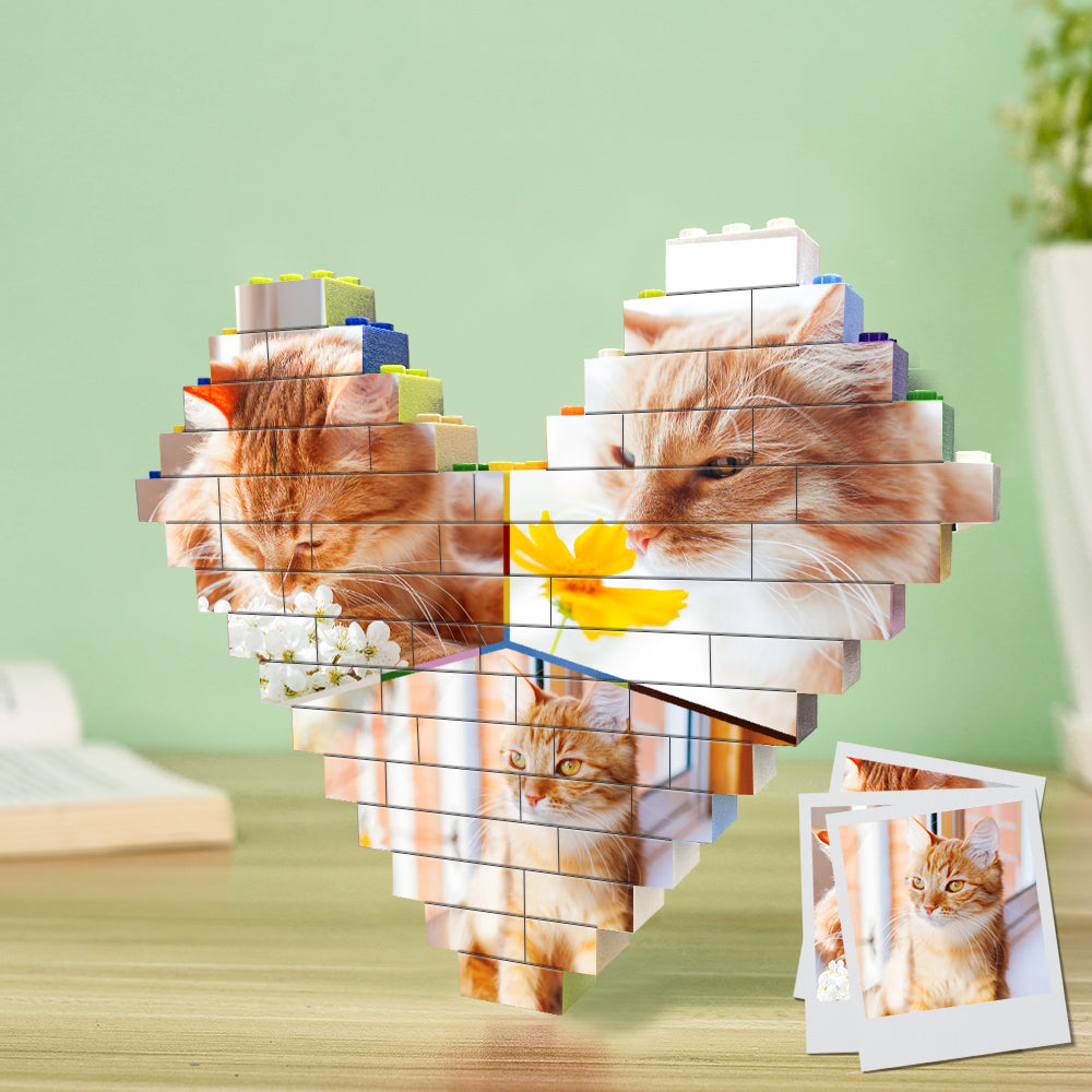Personalizowana figura w kształcie serca z zdjęciami na prezent dla pary
