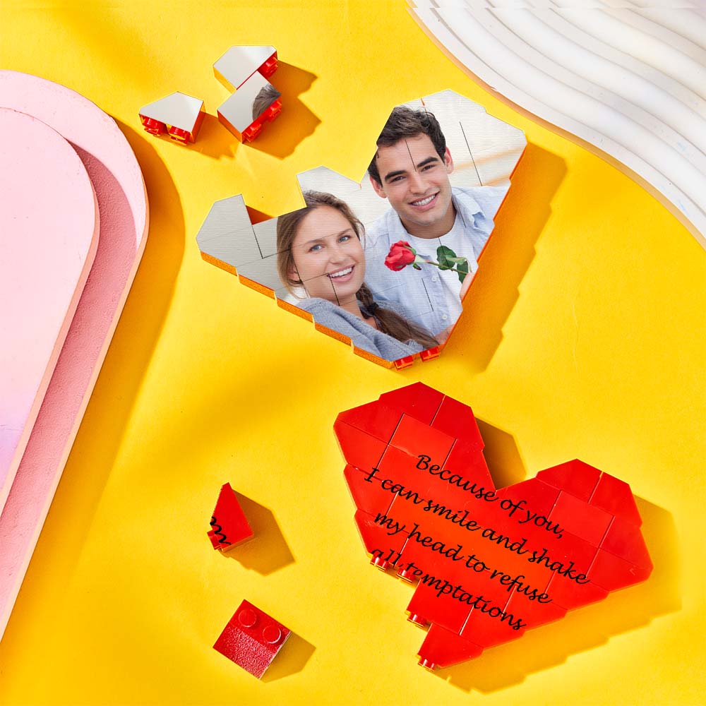 Personalizowana figurka serca z klocków na Walentynki dla ukochanej osoby