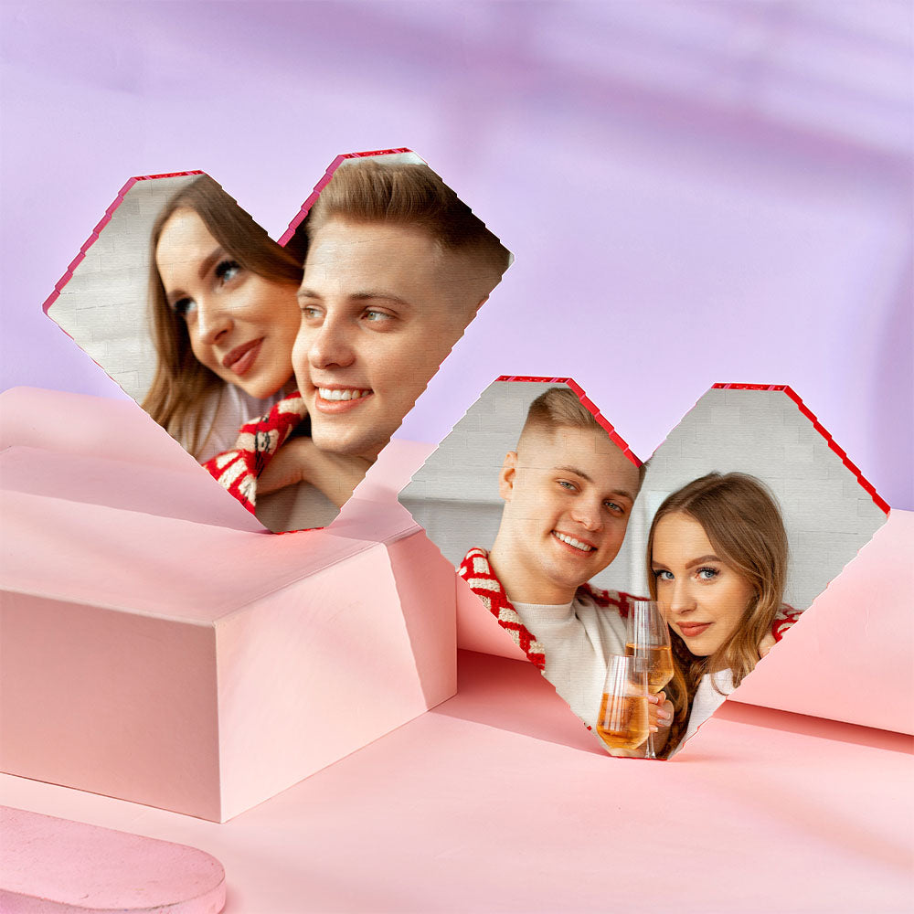 Personalizowana figurka serca z klocków na Walentynki dla ukochanej osoby