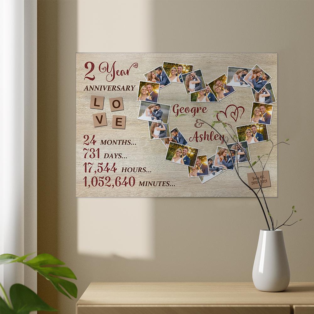 Personalizowana dekoracja ścienna z tekstem na rocznicę dla pary