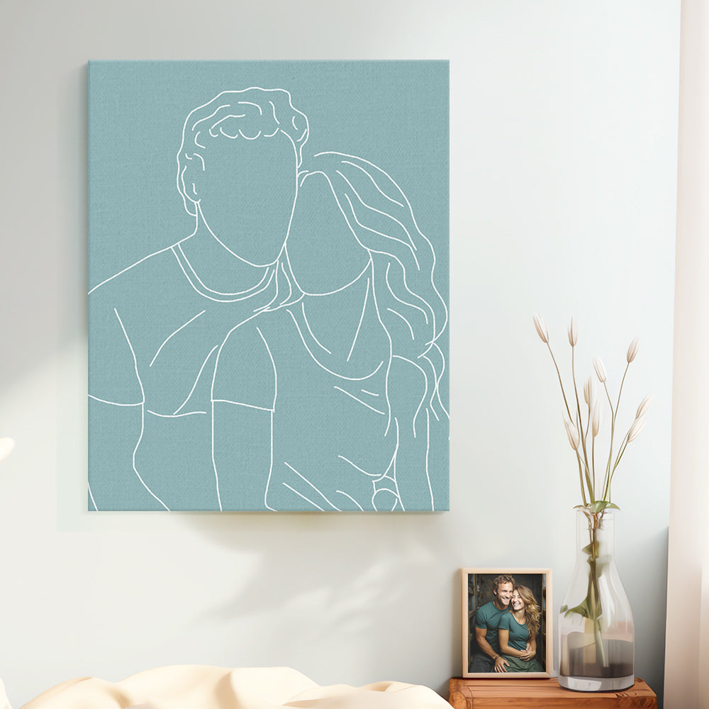 Personalizowany portret na płótnie dla niego i dla niej, idealny prezent na rocznicę