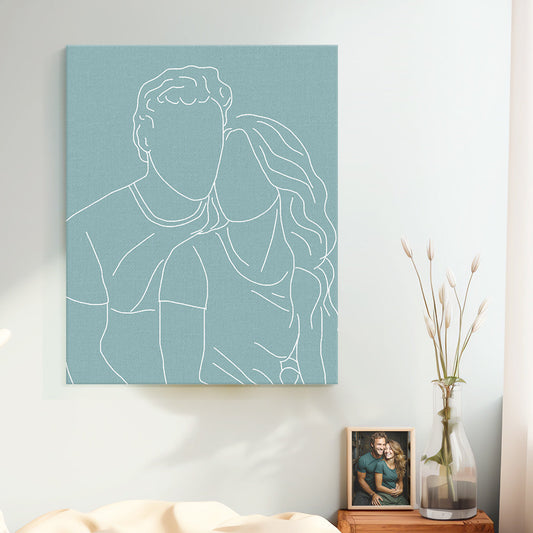 Personalizowany portret na płótnie dla niego i dla niej, idealny prezent na rocznicę