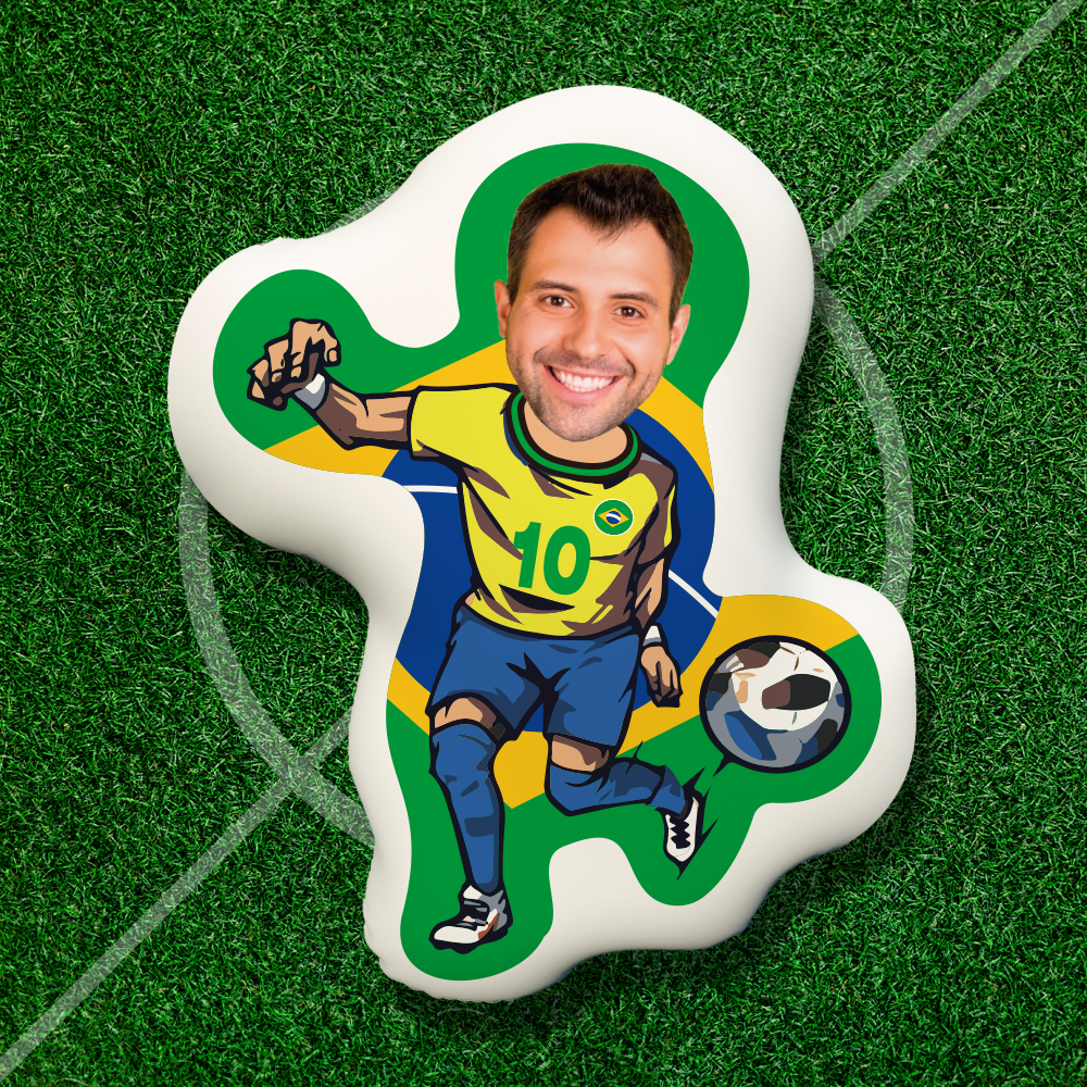 World Cup Minime Pillow Gift Custom Face Brazil, the Best Gift for Brazil Fans