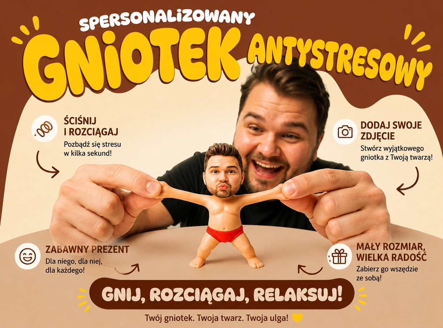 Mini Laleczka z Twoją Twarzą – Śmieszny Personalizowany Prezent
