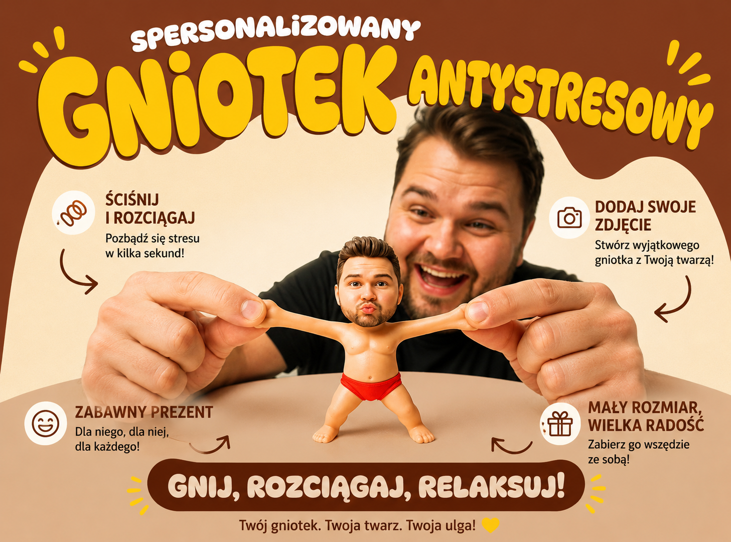 Mini Laleczka z Twoją Twarzą – Śmieszny Personalizowany Prezent