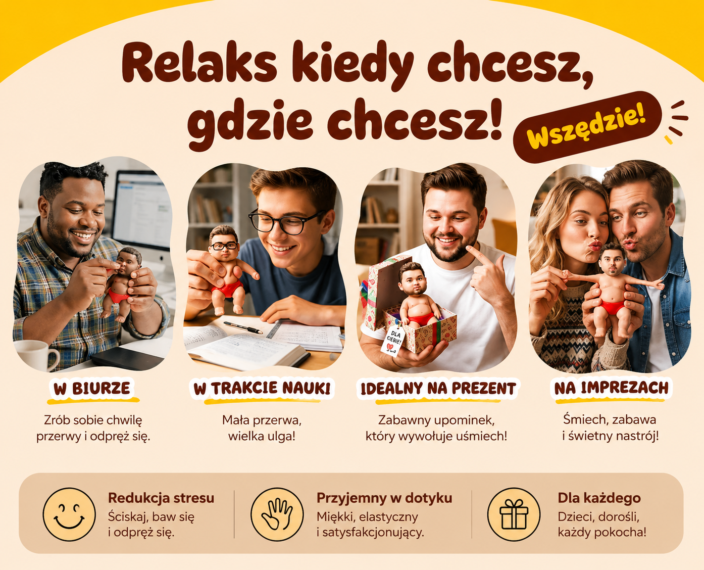 Mini Laleczka z Twoją Twarzą – Śmieszny Personalizowany Prezent