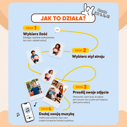Personalizowany Magnet Muzyczny ze Zdjęciem i Miękkim Brzuszkiem