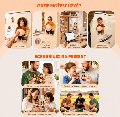Personalizowany Magnet Muzyczny ze Zdjęciem i Miękkim Brzuszkiem