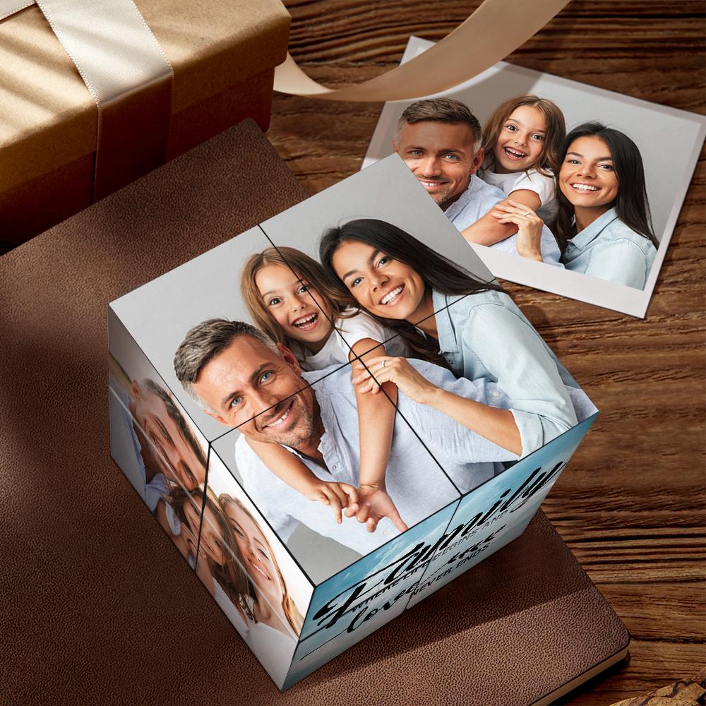Personalizowana kostka ze zdjęciami na prezent dla rodziny, magiczna ramka