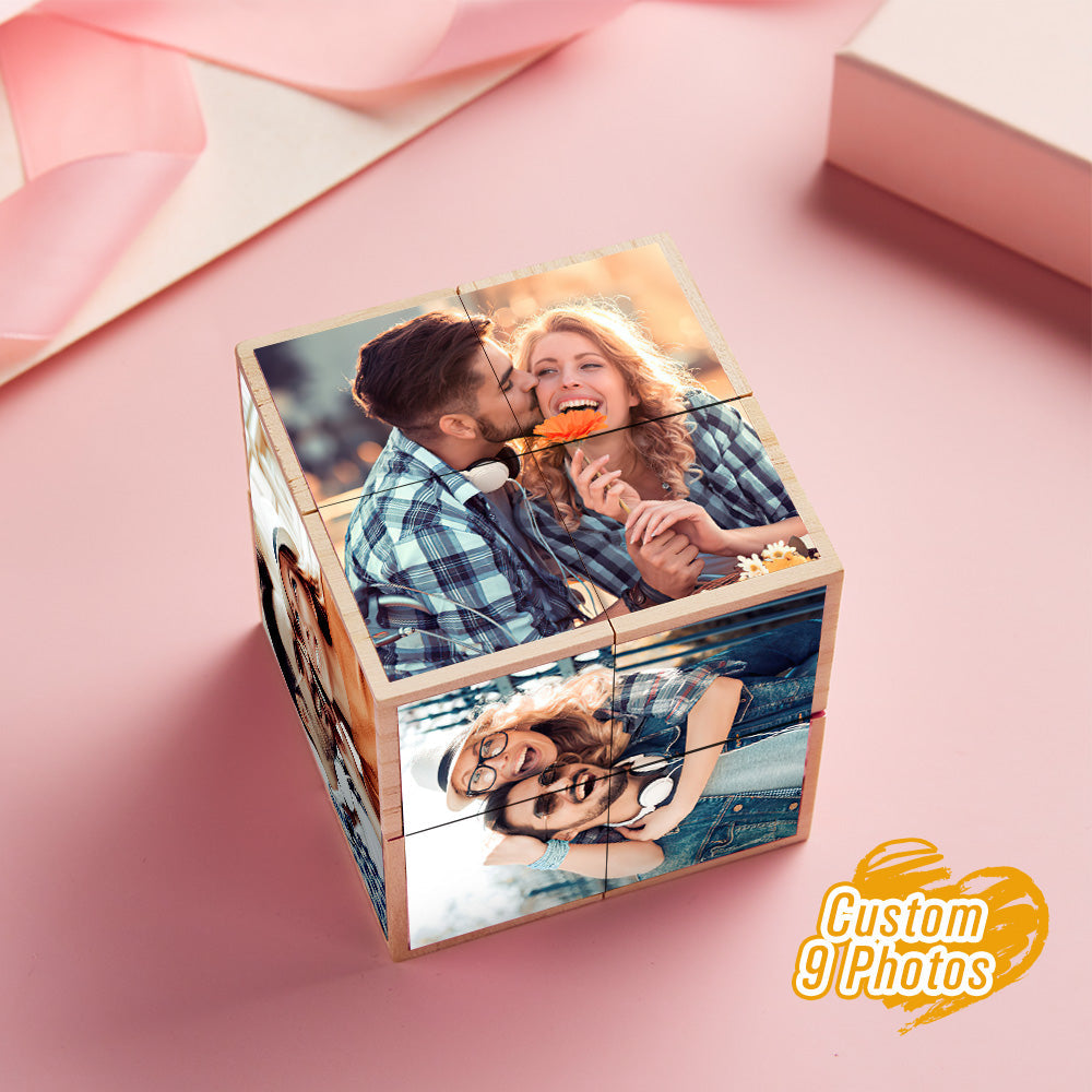 Personalizowana kostka ze zdjęciami na prezent dla pary na Walentynki